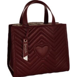 Borsa a Mano Solo Cuore Bordeaux